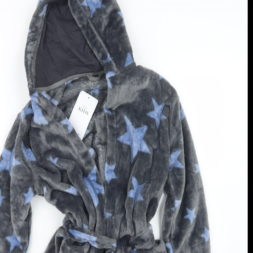 Marks and Spencer Boys Grey Geometric   Robe Size 9-10 Years