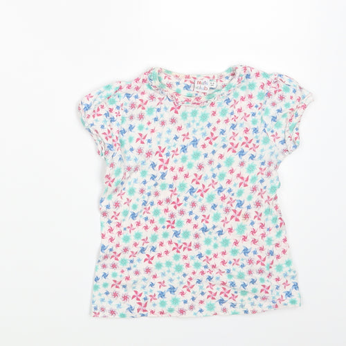 Mini Club Girls White   Basic T-Shirt Size 4-5 Years