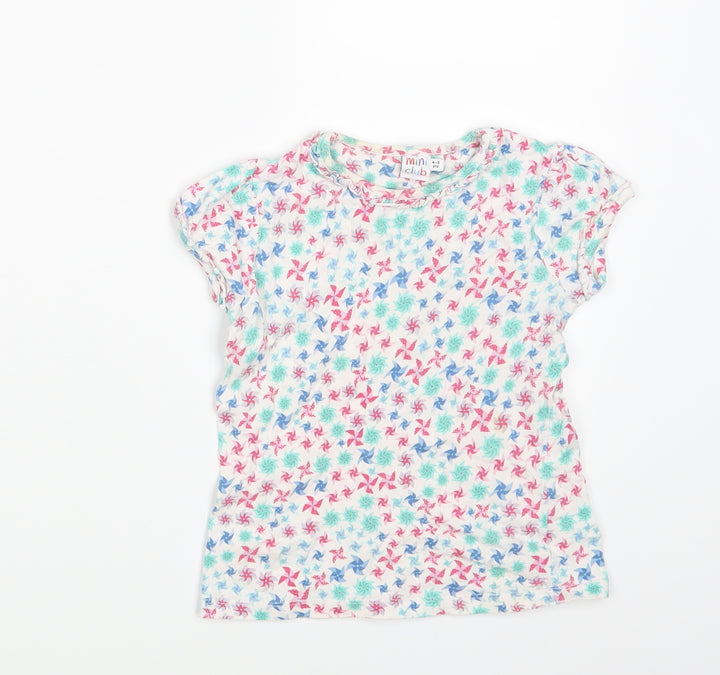 Mini Club Girls White Basic T-Shirt Size 4-5 Years