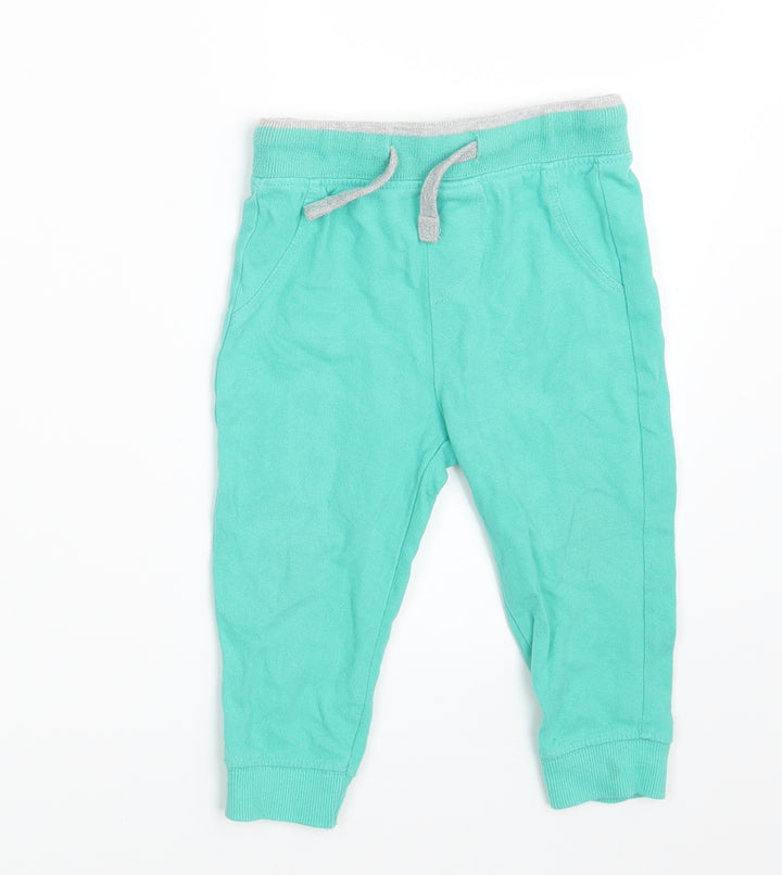 Baby Boys Green   Jogger Trousers Size 12 Months  - Inside Leg 9 Inches