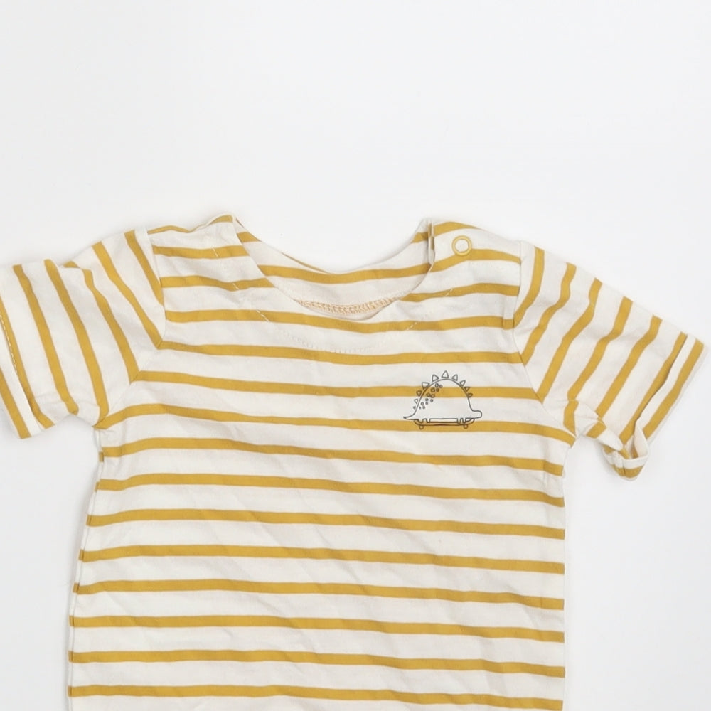TU Boys White Striped  Babygrow One-Piece Size 3-6 Months