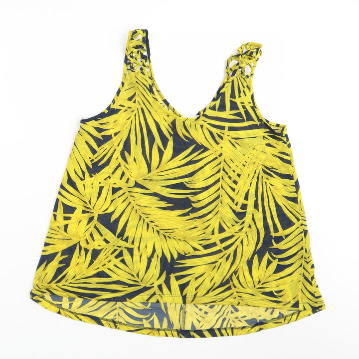 H&M Womens Yellow Paisley  Basic Tank Size S