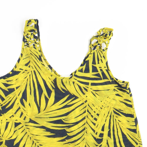H&M Womens Yellow Paisley  Basic Tank Size S