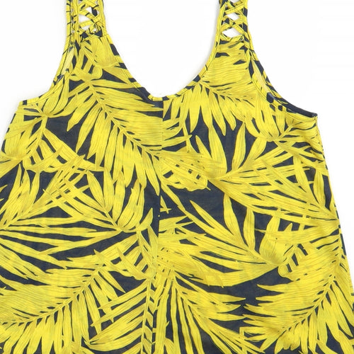 H&M Womens Yellow Paisley  Basic Tank Size S