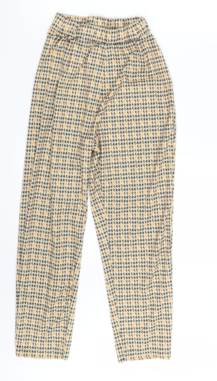 Preworn Girls Multicoloured Geometric  Sweatpants Trousers One Size