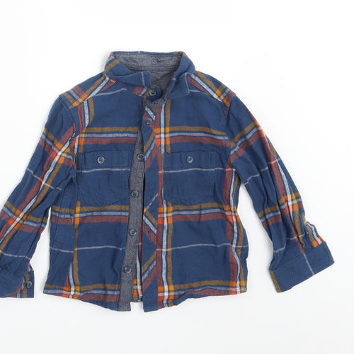 Mini Club Boys Blue Check  Basic Button-Up Size 12-18 Months