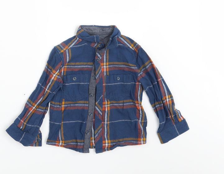 Mini Club Boys Blue Check Basic Button-Up Size 12-18 Months