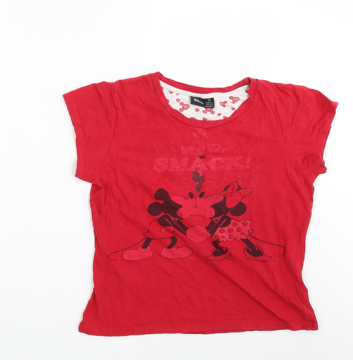 Disney Womens Red   Basic T-Shirt Size 10