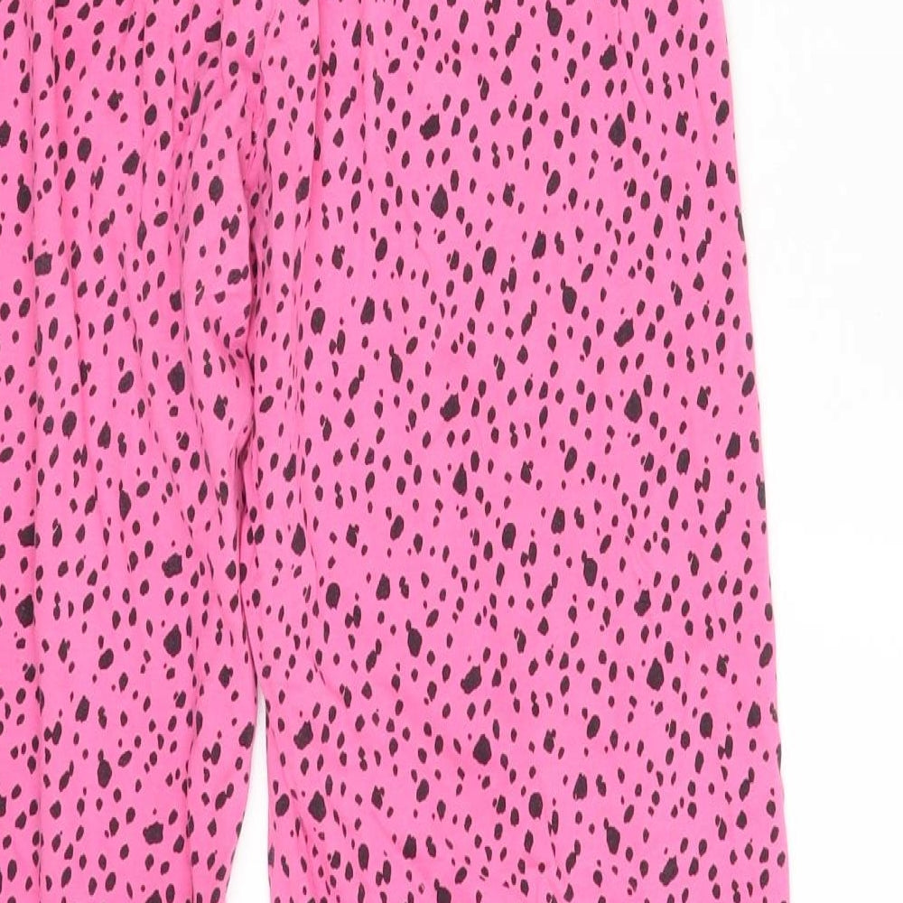 Preworn Womens Pink Animal Print  Sweatpants Trousers One Size L25 in