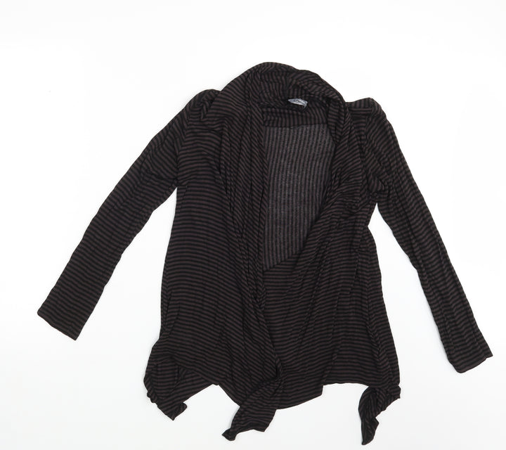 F&F Womens Black Striped Wrap Jumper Size 8
