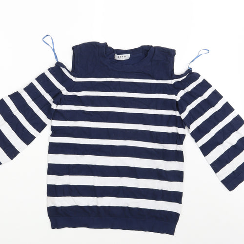 Matalan Womens Blue Striped  Pullover Jumper Size 10