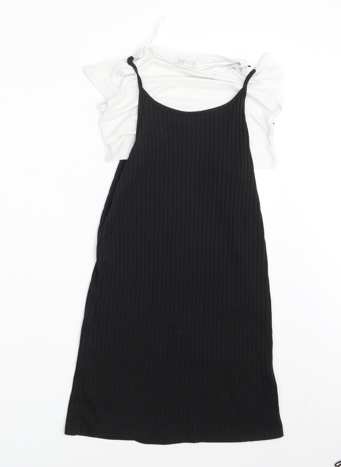 H&M Girls Black   T-Shirt Dress  Size 8-9 Years