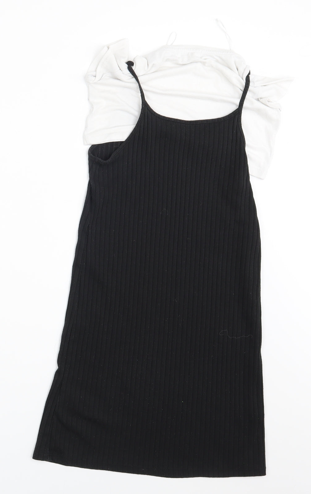 H&M Girls Black   T-Shirt Dress  Size 8-9 Years