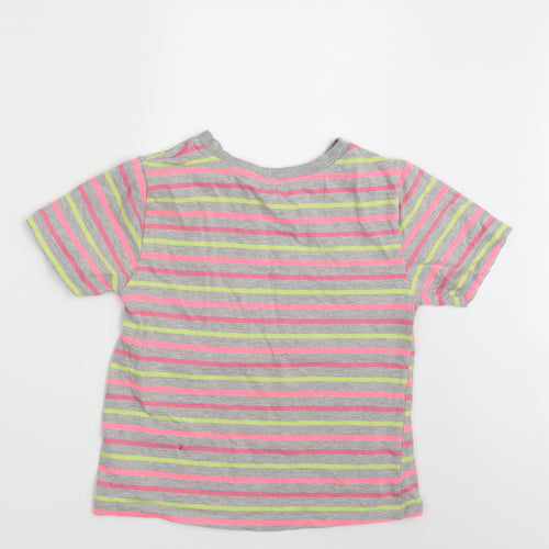 Pep & Co Girls Multicoloured Striped  Basic T-Shirt Size 10-11 Years