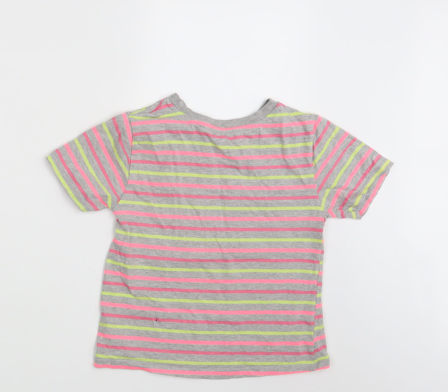 Pep & Co Girls Multicoloured Striped  Basic T-Shirt Size 10-11 Years