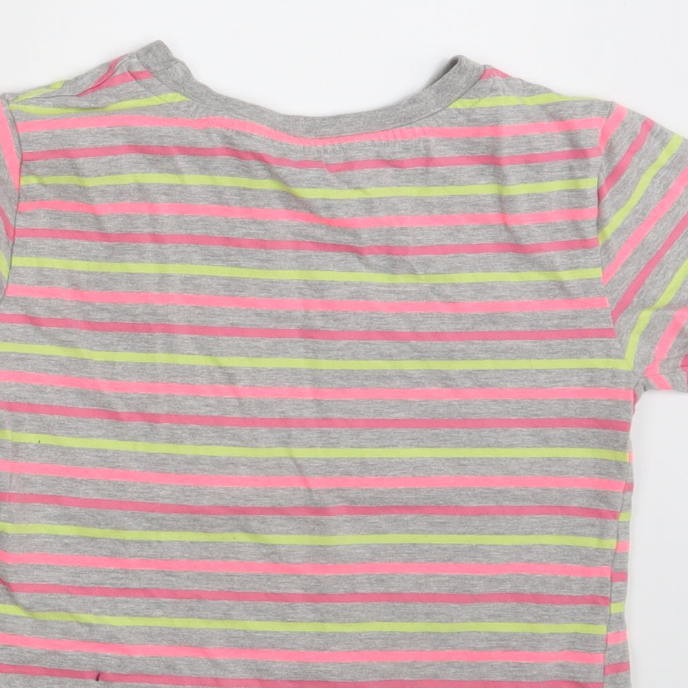 Pep & Co Girls Multicoloured Striped  Basic T-Shirt Size 10-11 Years