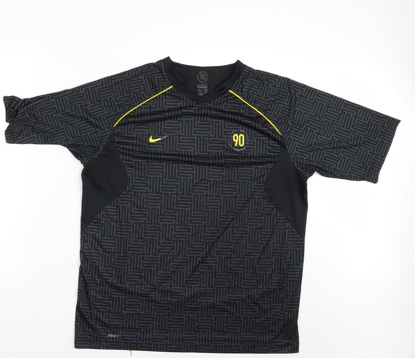 Nike Mens Black Geometric  Basic T-Shirt One Size