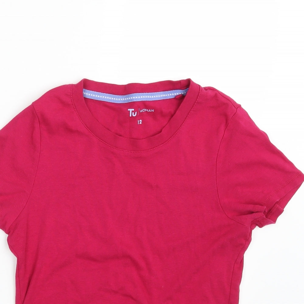 TU Womens Pink   Basic T-Shirt Size 12