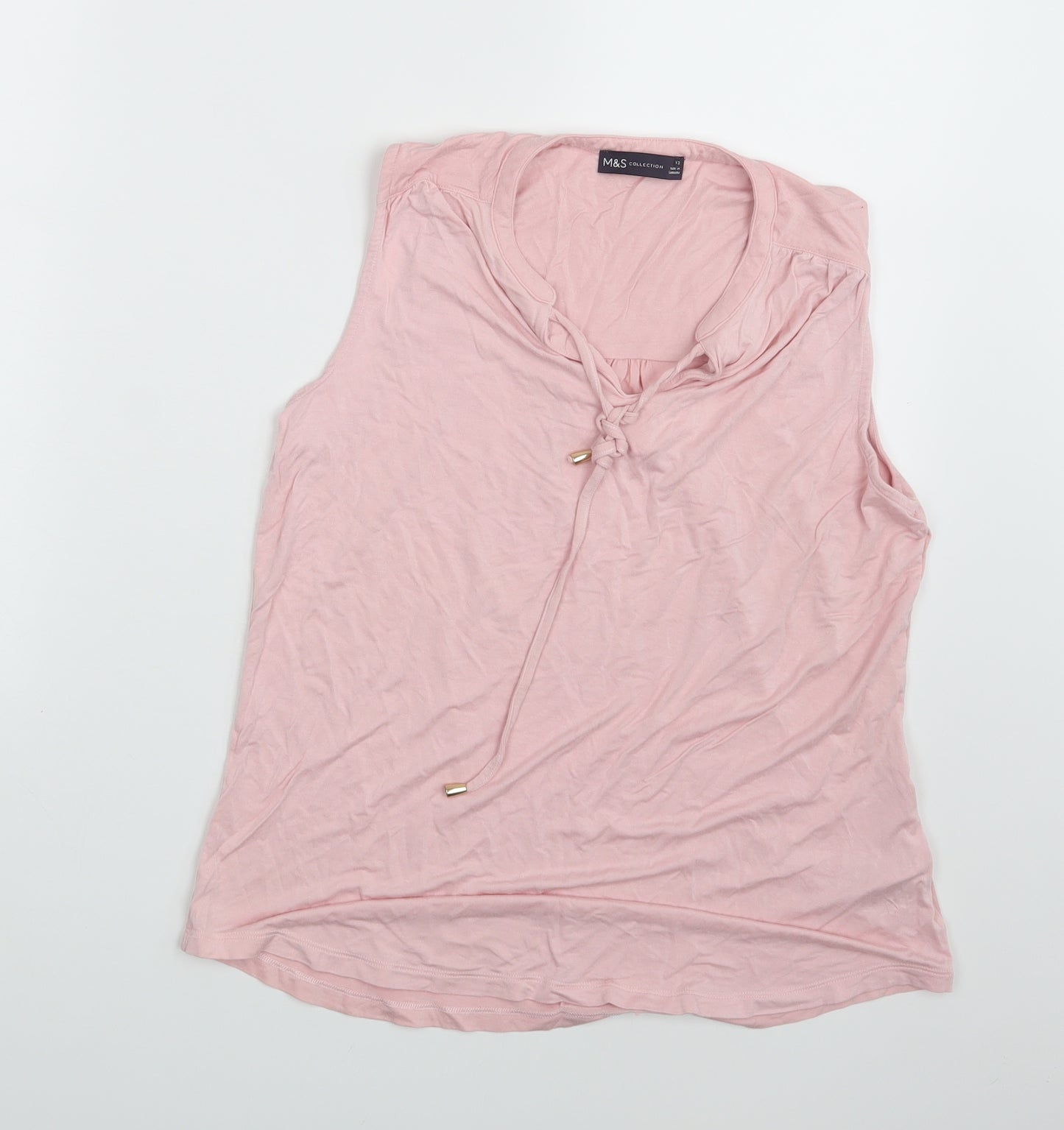 M&S Womens Pink   Basic T-Shirt Size 12