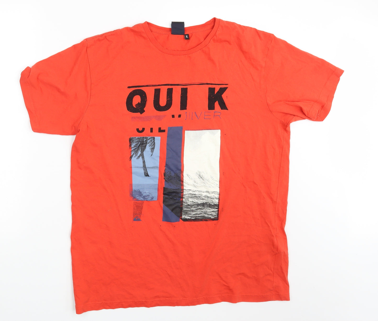 Quicksilver Mens Orange    T-Shirt Size XL