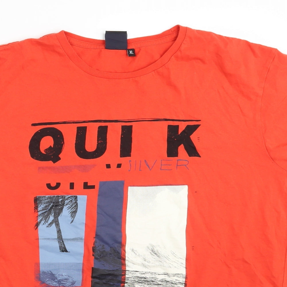 Quicksilver Mens Orange    T-Shirt Size XL