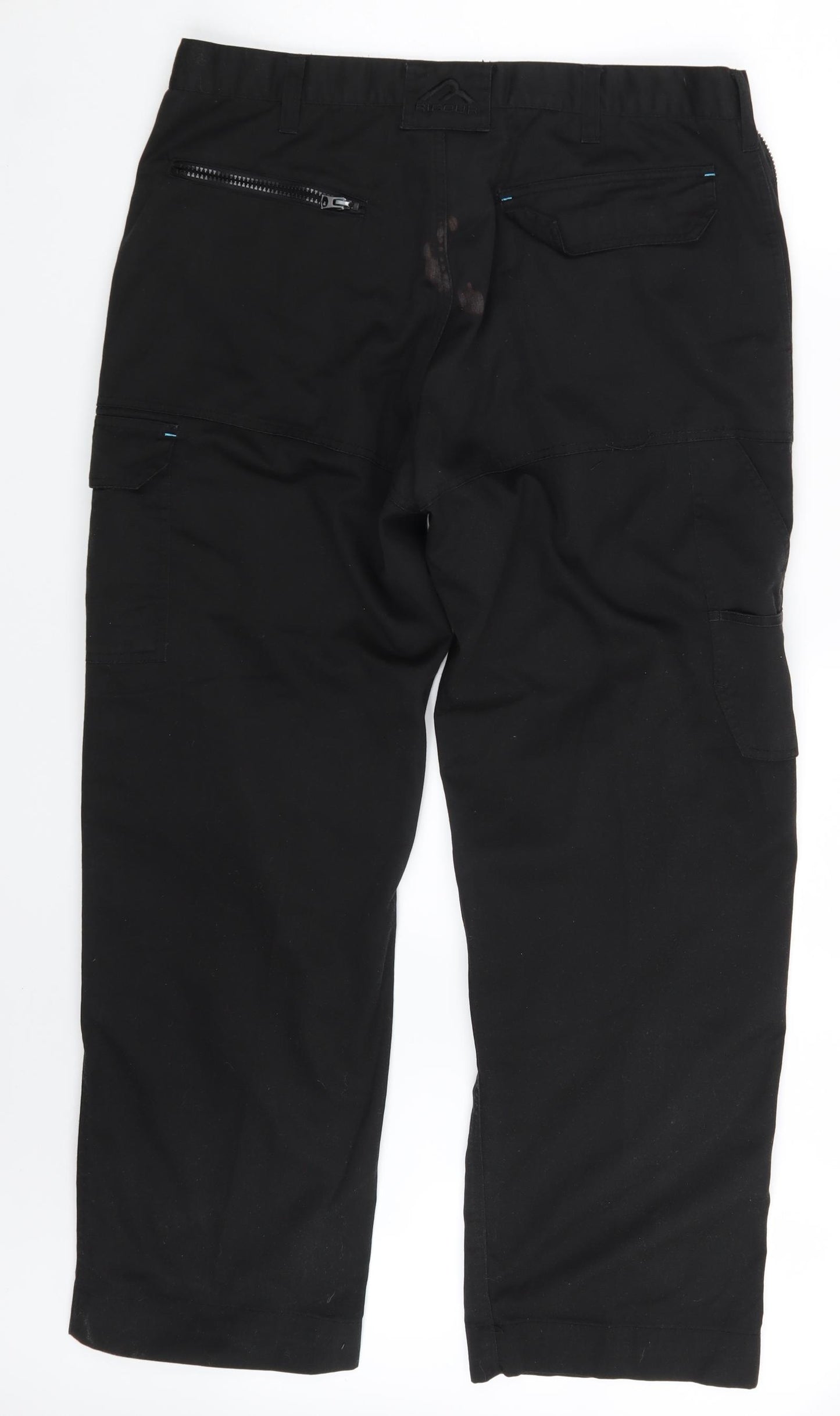 Rigour Mens Black   Cargo Trousers Size 38 in L32 in
