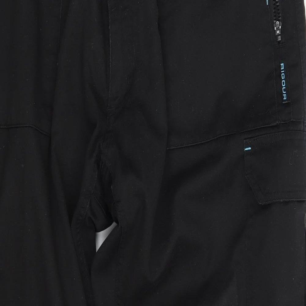 Rigour Mens Black   Cargo Trousers Size 38 in L32 in