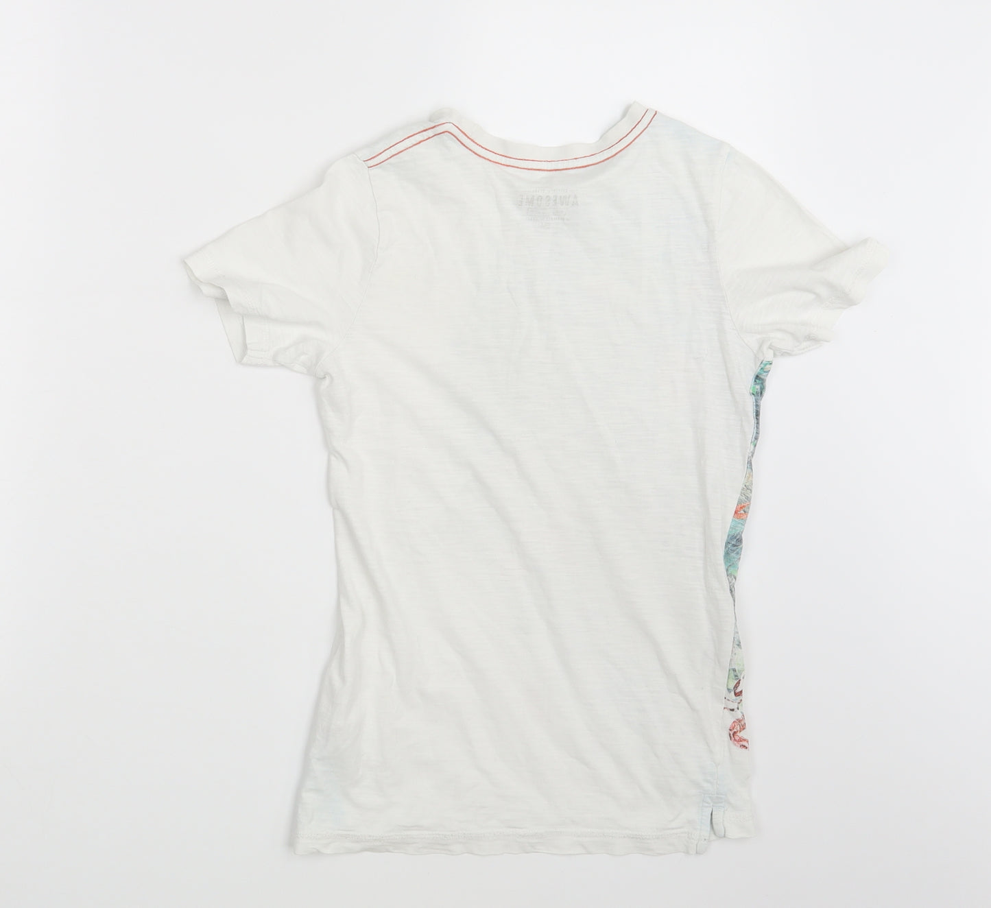 F&F Girls White Floral  Basic T-Shirt Size 8-9 Years