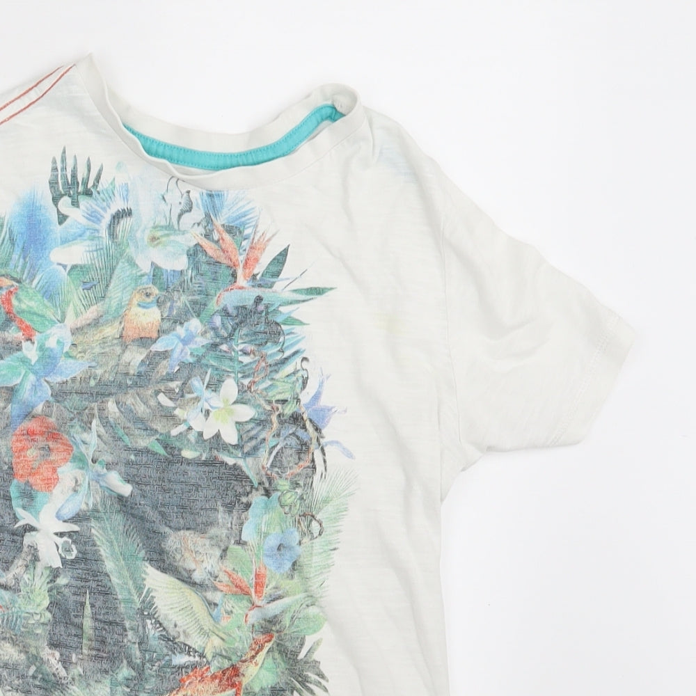 F&F Girls White Floral  Basic T-Shirt Size 8-9 Years
