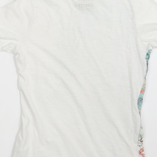 F&F Girls White Floral  Basic T-Shirt Size 8-9 Years