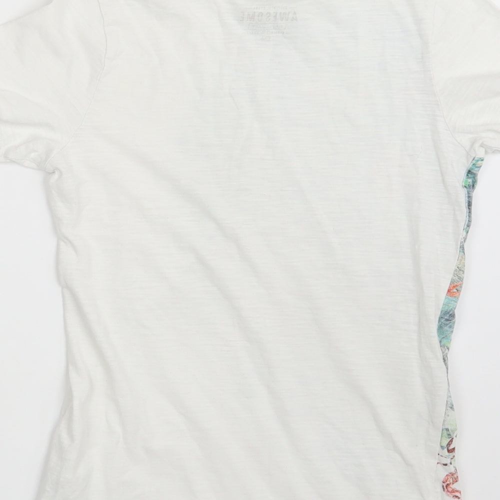 F&F Girls White Floral  Basic T-Shirt Size 8-9 Years