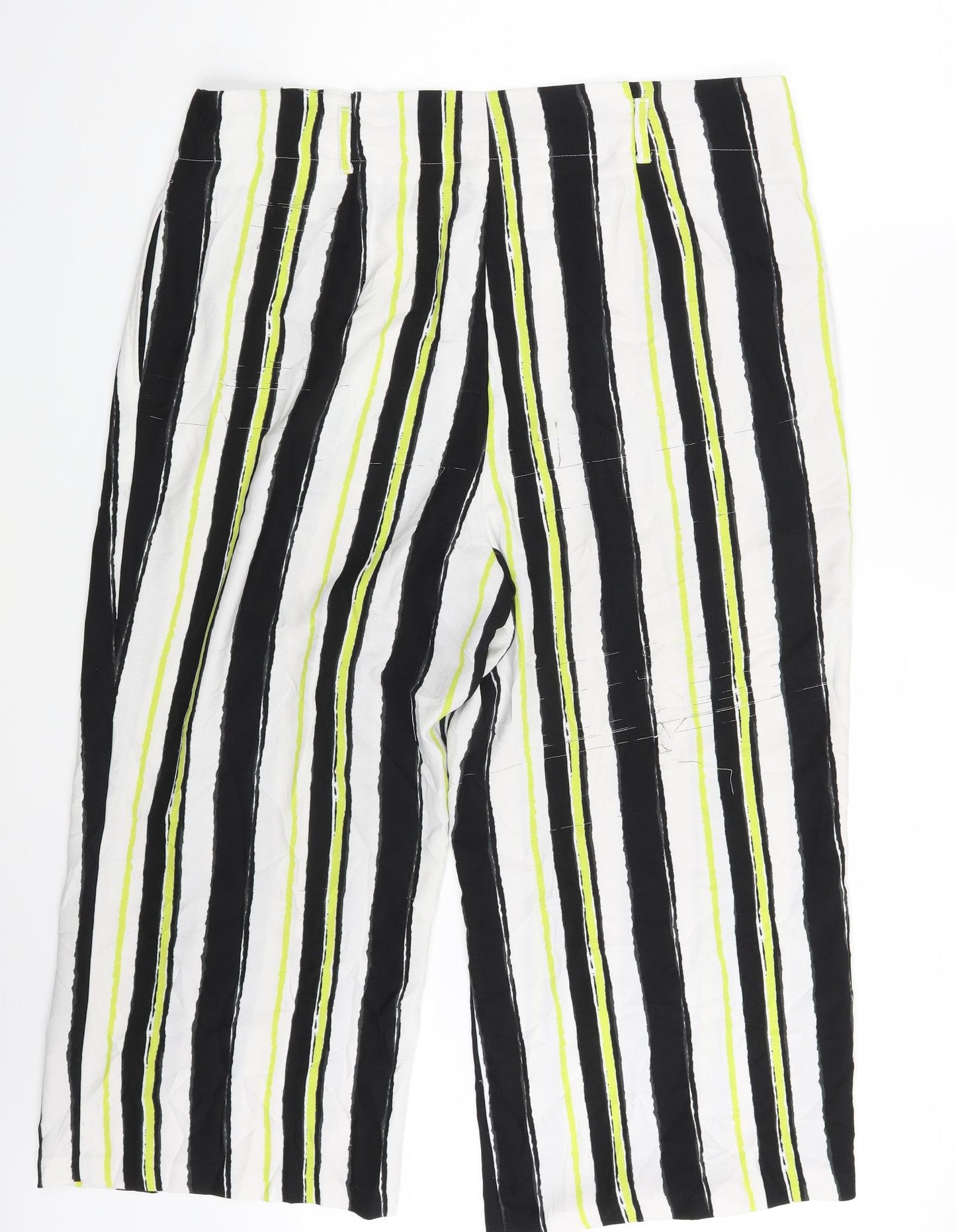 F&F Womens White Striped  Bloomer Trousers Size 20 L23 in