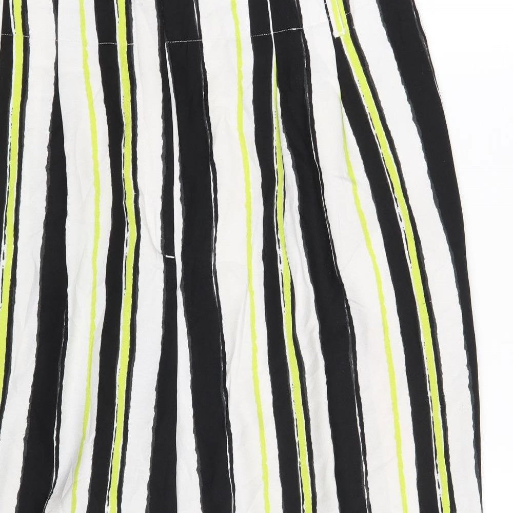 F&F Womens White Striped  Bloomer Trousers Size 20 L23 in