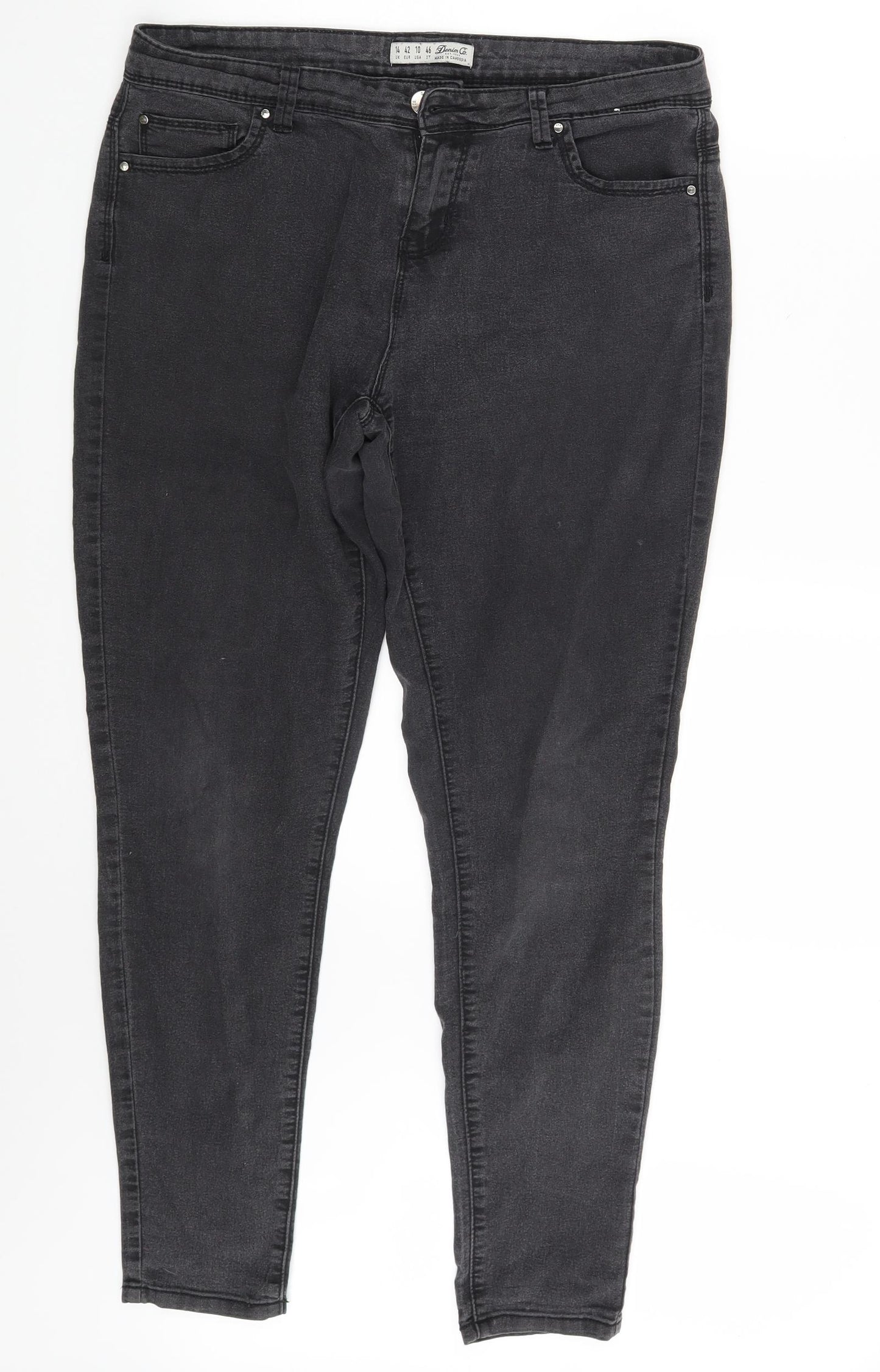 Denim Co. Womens Grey  Denim Skinny Jeans Size 14 L28 in
