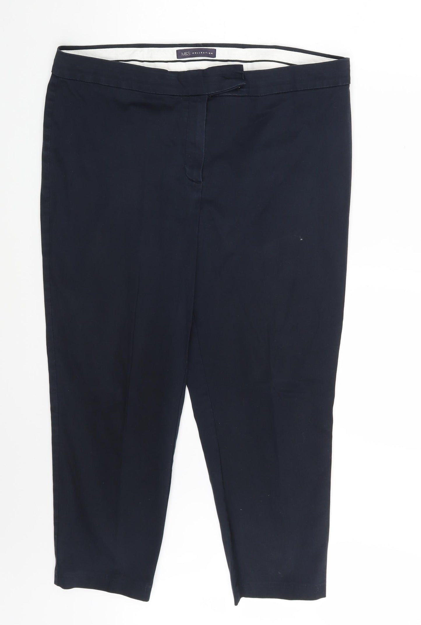M&S Womens Blue   Capri Trousers Size 16 L22 in