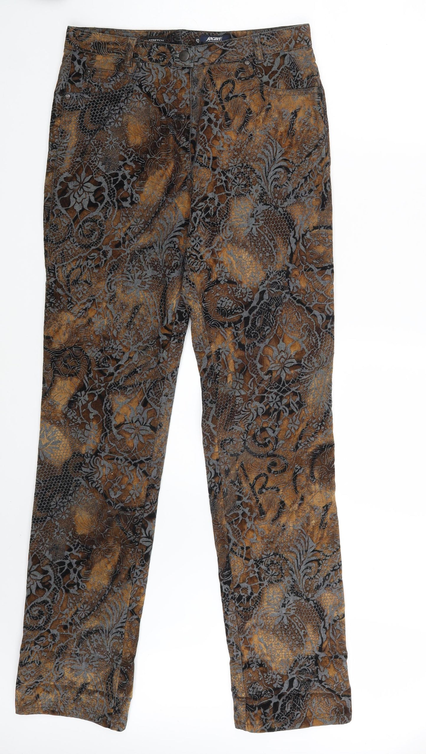 Jocavi Womens Brown Paisley Denim Straight Jeans Size 30 in L33 in