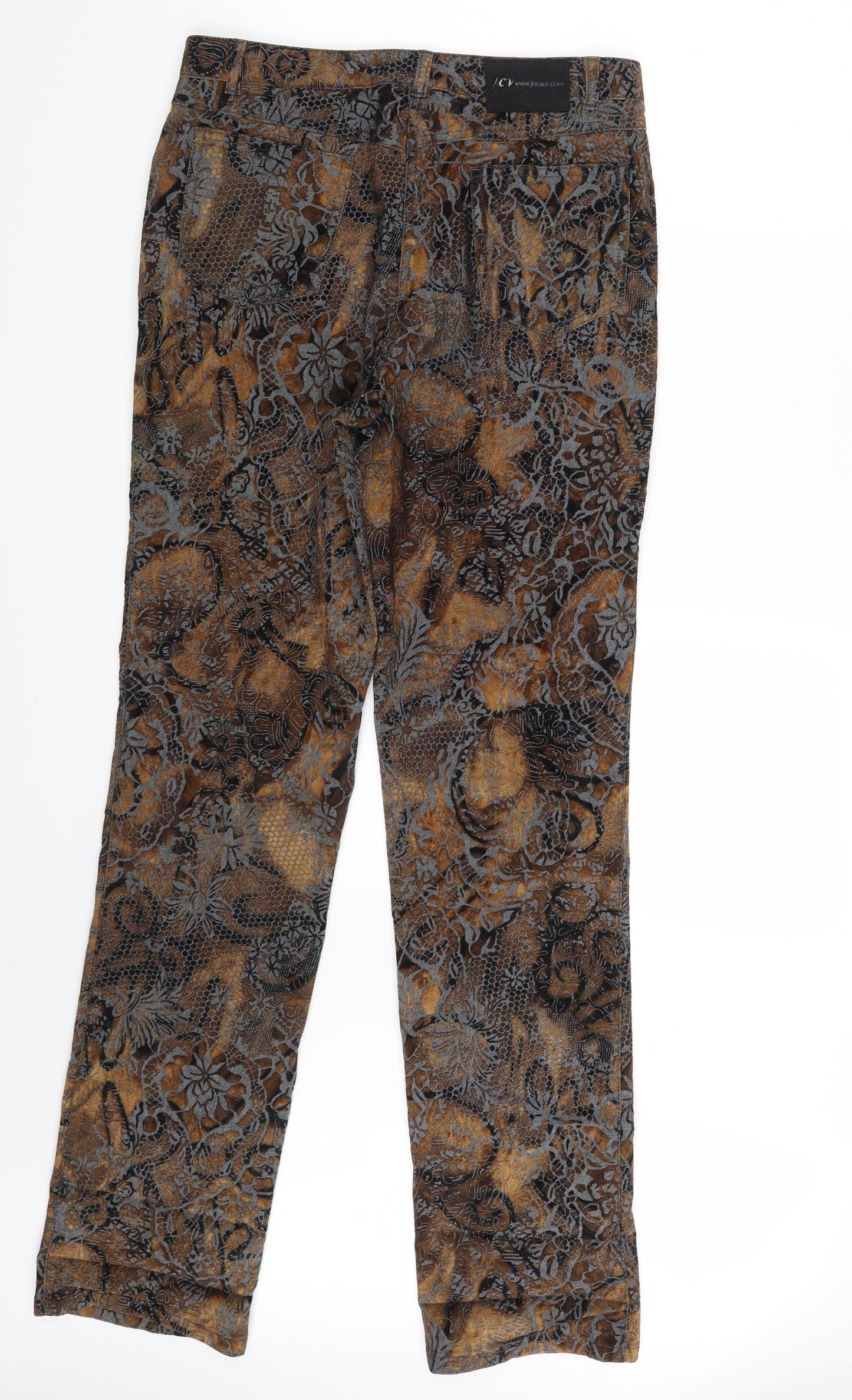Jocavi Womens Brown Paisley Denim Straight Jeans Size 30 in L33 in