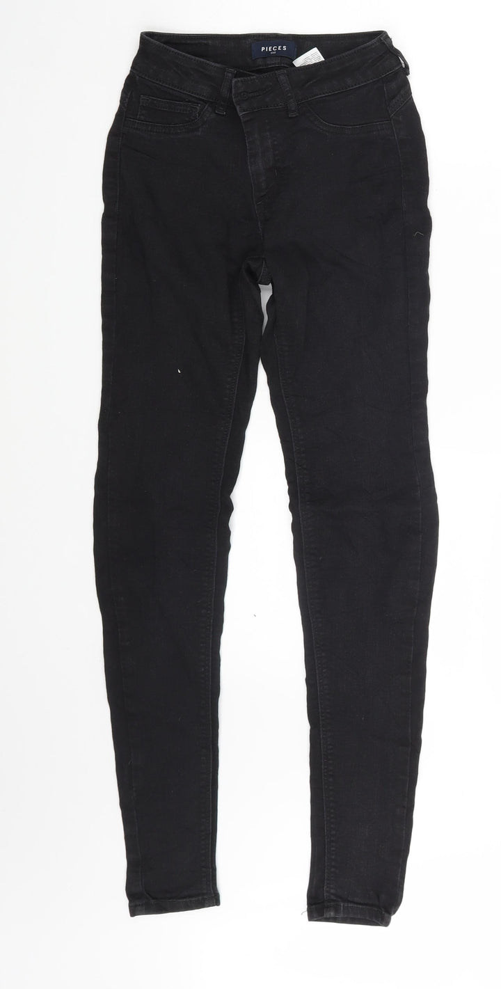 Pieces Girls Black  Denim Skinny Jeans One Size