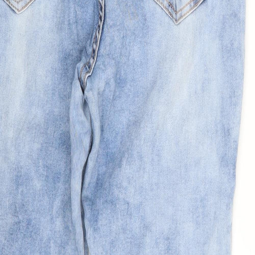 Miss DJ Womens Blue Polka Dot Denim Skinny Jeans Size 12 L27 in