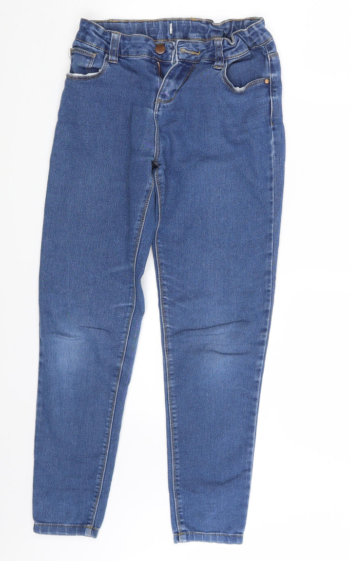 Preworn Girls Blue Denim Skinny Jeans One Size