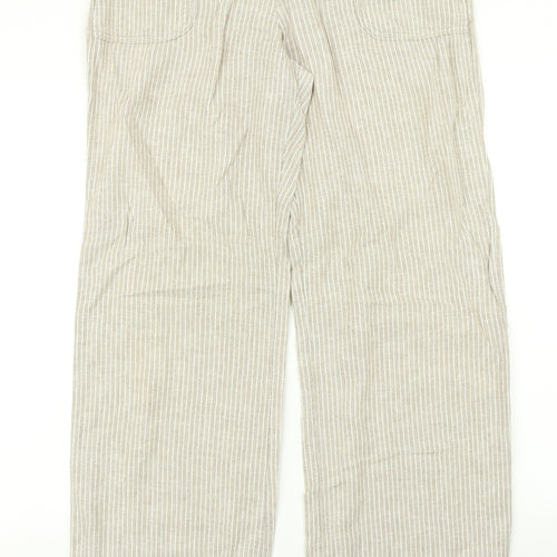 TU Womens Brown Striped  Trousers  Size 8 L30 in