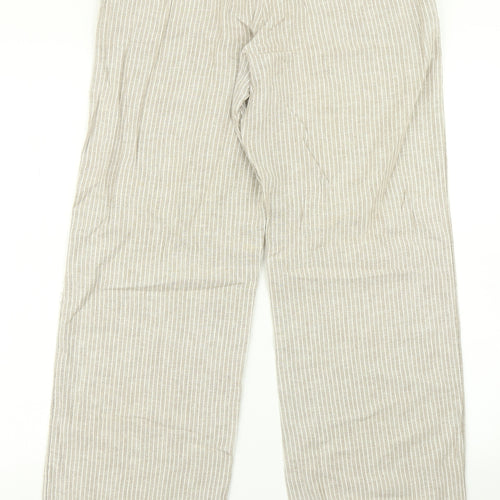 TU Womens Brown Striped  Trousers  Size 8 L30 in