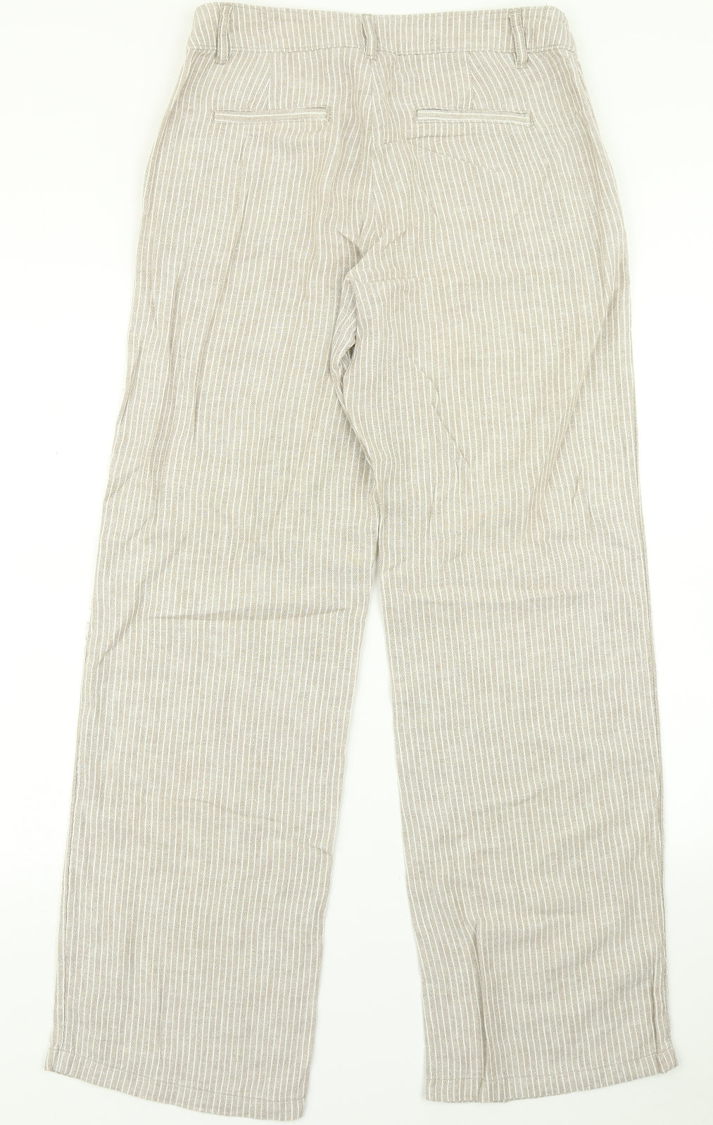 TU Womens Brown Striped  Trousers  Size 8 L30 in