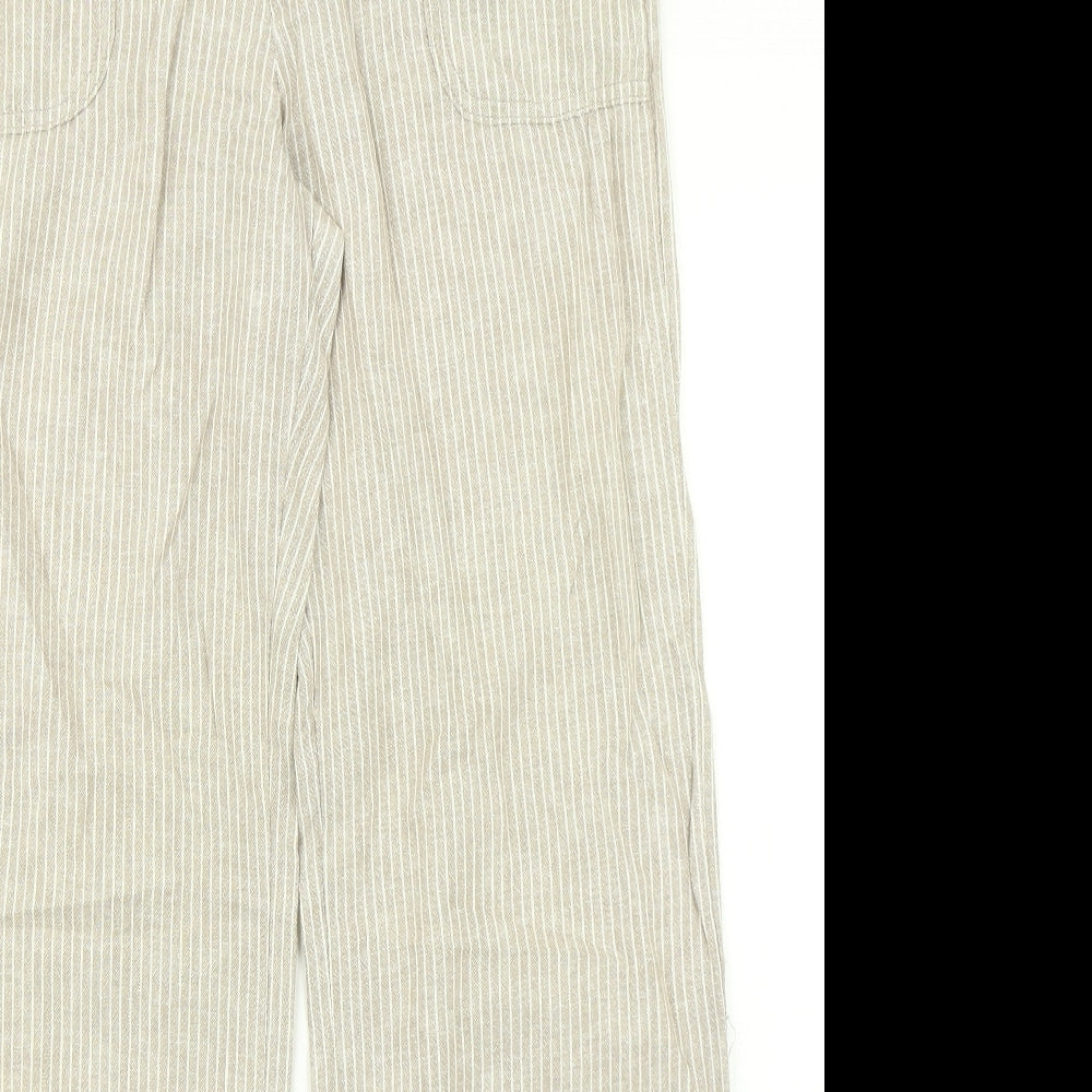 TU Womens Brown Striped  Trousers  Size 8 L30 in
