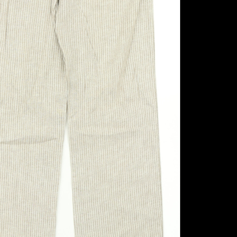 TU Womens Brown Striped  Trousers  Size 8 L30 in