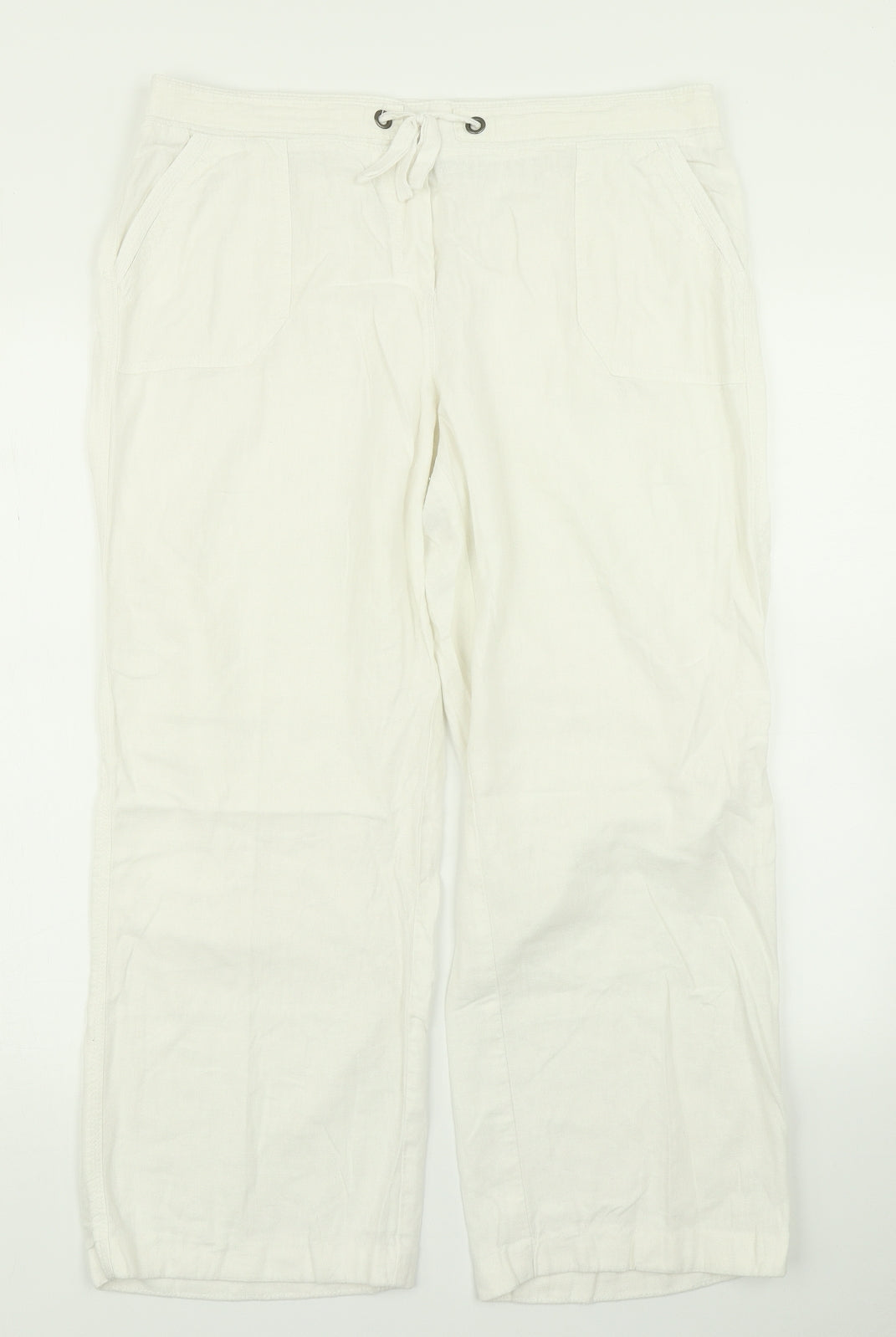 BHS Womens White   Cargo Trousers Size 16 L23 in