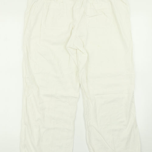 BHS Womens White   Cargo Trousers Size 16 L23 in