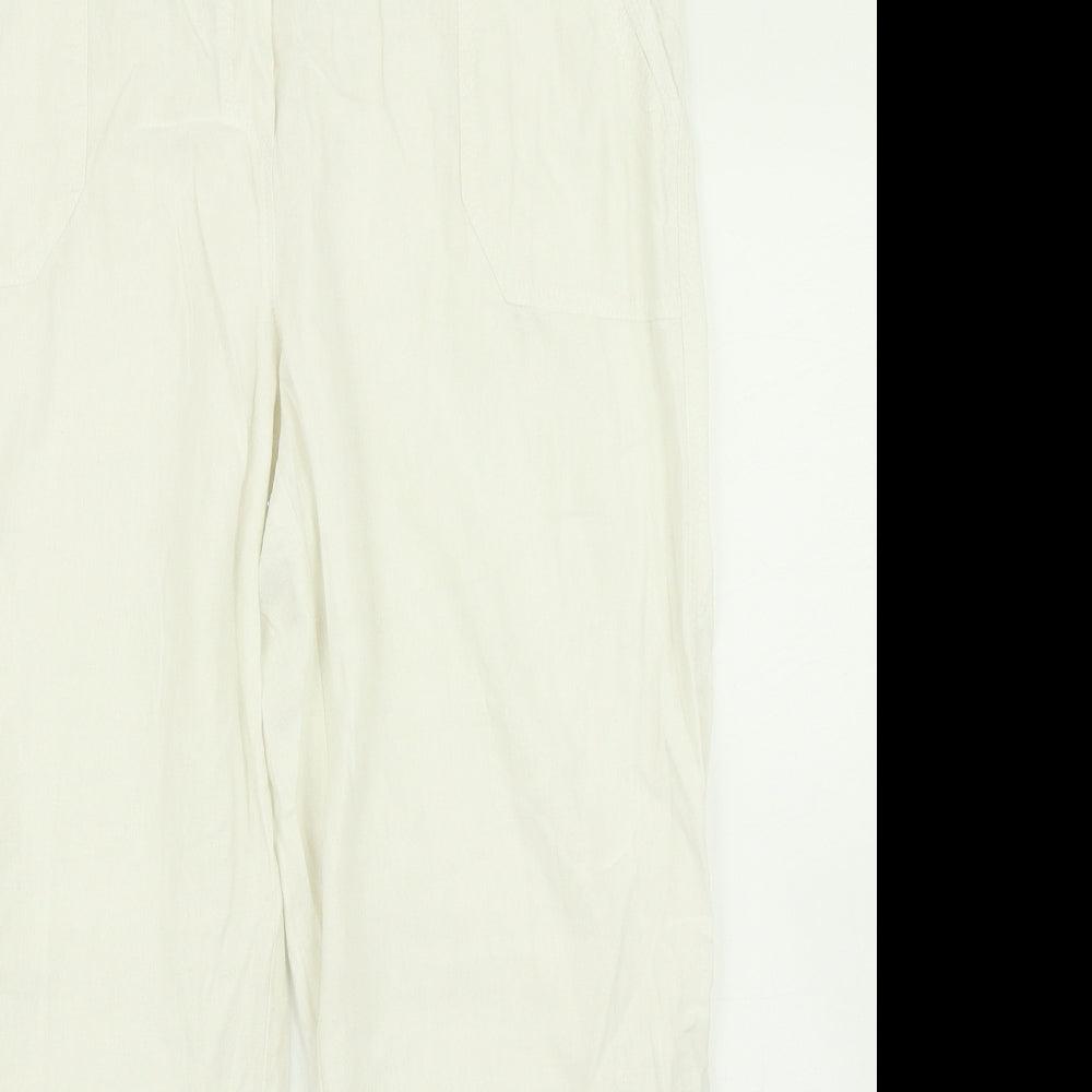 BHS Womens White   Cargo Trousers Size 16 L23 in