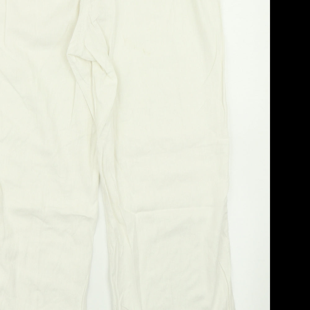 BHS Womens White   Cargo Trousers Size 16 L23 in