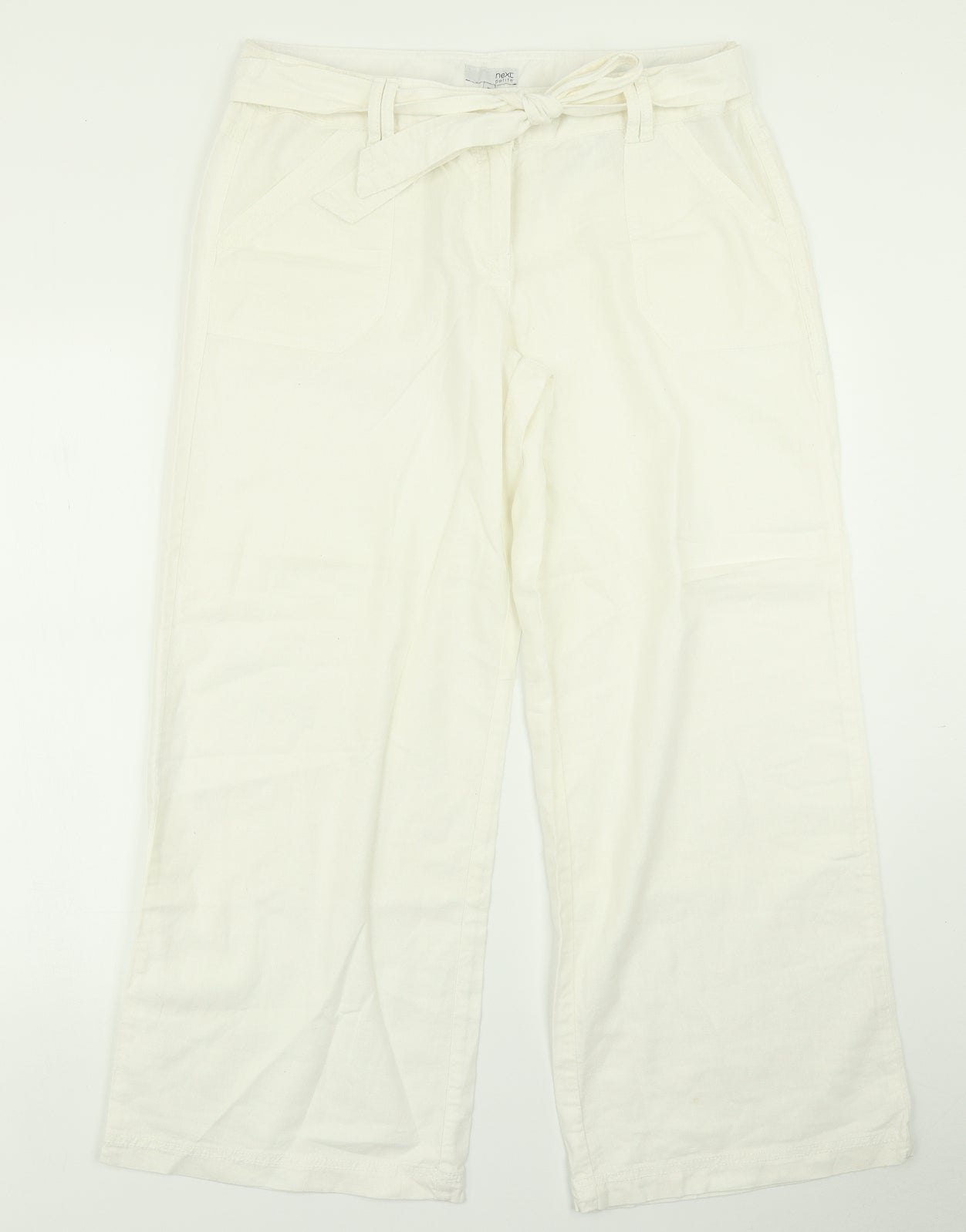 NEXT Womens White   Cargo Trousers Size 16 L27 in